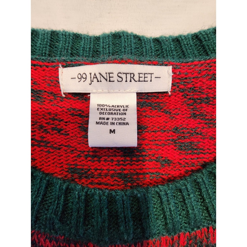 99 Jane Street Womens Medium Reindeer Sequins Ugly Christmas Knit Sweater - Picture 4 of 10